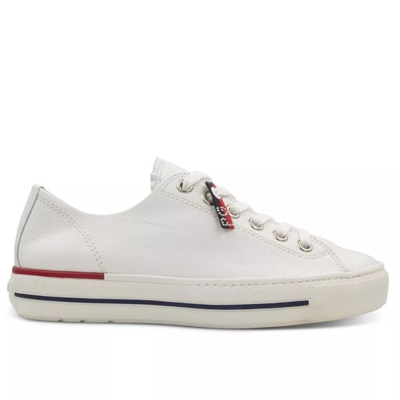 $400 PAUL GREEN Carly Low Top Sneaker leather LACE-UP WHITE SHOES 6.5 (TD21) - Picture 1 of 6
